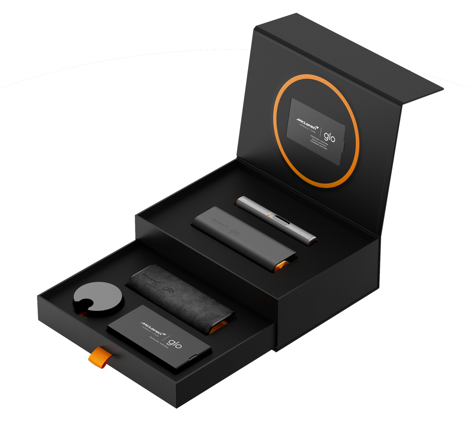 glo APEX plus x McLaren Racing box contents